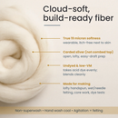 Merino Wool Carded Sliver | 19 Micron Undyed Wool by Revolution Fibers