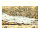 Vintage Map of Lyons, Iowa 1868
