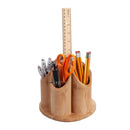360° Rotating Bamboo Desktop & Vanity Organizer | 5-Compartment Sustainable Multi-Purpose Storage Carousel by MobilevisionUS