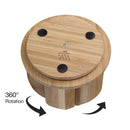 360° Rotating Bamboo Desktop & Vanity Organizer | 5-Compartment Sustainable Multi-Purpose Storage Carousel by MobilevisionUS