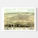 Vintage Map of De Witt, Iowa 1868