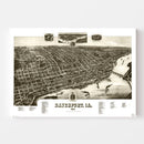 Vintage Map of Davenport, Iowa 1888