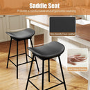 Set of 2 Swivel Barstools Faux Leather Upholstered Backless with Footrest by LJGDeals