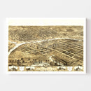 Vintage Map of Des Moines, Iowa 1868