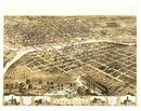 Vintage Map of Des Moines, Iowa 1868