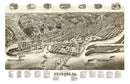 Vintage Map of Dubuque, Iowa 1889