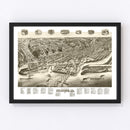 Vintage Map of Dubuque, Iowa 1889