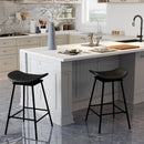 Set of 2 Swivel Barstools Faux Leather Upholstered Backless with Footrest by LJGDeals