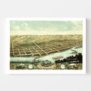 Vintage Map of Guttenberg, Iowa 1869
