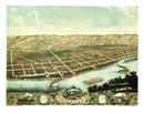 Vintage Map of Guttenberg, Iowa 1869
