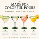 Mexican Hand Blown Martini & Margarita Glasses - Set of 4-10oz