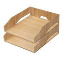 Stackable Bamboo Document Trays (Set of 2) | 11.5” x 10.125” x 3.25” | Executive Paper & File Sorter by MobilevisionUS