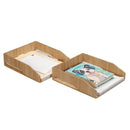 Stackable Bamboo Document Trays (Set of 2) | 11.5” x 10.125” x 3.25” | Executive Paper & File Sorter by MobilevisionUS