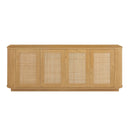 Contemporary Wave Shaped TV Stand With Rattan Doors by HouseOfZazla