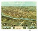 Vintage Map of Iowa City, Iowa 1868