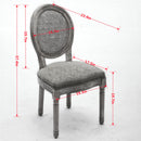 A&A French Style Solid Wood Frame Dining Chairs Set of 2