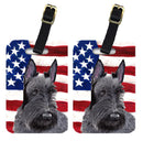 USA American Flag with Scottish Terrier Luggage Tag