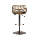 COOLMORE Modern Swivel Bar Stools Set of 2 Adjustable Counter Height Chairs with Footrest in Gray Linen