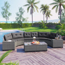 8-Pieces Outdoor Wicker Round Sofa Set