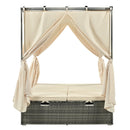 Adjustable Sun Bed With Curtain, High Comfort, With 3 Colors