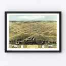 Vintage Map of Marshalltown, Iowa 1868