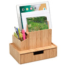Bamboo Charging Station with Office Organization Combo by MobilevisionUS
