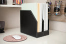 Vegan Leather Vertical File Folder Holder – Set of 2 Desktop Document Organizers by MobilevisionUS