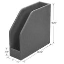 Executive Vertical File Holder Set – 2-Piece Desktop Organizer for Documents & Magazines – Available in Grey Fabric or Brown Faux Leather by MobilevisionUS