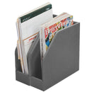 Executive Vertical File Holder Set – 2-Piece Desktop Organizer for Documents & Magazines – Available in Grey Fabric or Brown Faux Leather by MobilevisionUS