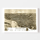 Vintage Map of Sioux City, Iowa 1888