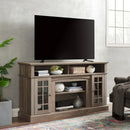 58" TV Stand with Glass Door Cabinets for TVs up to 65"