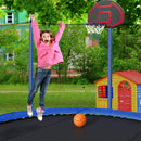 15FT Trampoline with Basketball Hoop Inflator and Ladder (Inner Safety Enclosure) Blue