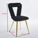 Modern Chair With Iron Tube Legs, Soft Cushions And Comfortable Backrest, Suitable For Dining Room, Living Room, Cafe, Hairball Back by Unique Piece Furniture