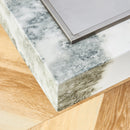 A modern and practical coffee table, black and white in imitation marble pattern, made of MDF material. The fusion of elegance and natural fashion 31.4"x 31.4"x 12 "