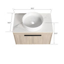 30" Modern Design Float Bathroom Vanity With Ceramic Basin Set, Wall Mounted White Oak Vanity With Soft Close Door, KD-PackingD-Packing Pieces