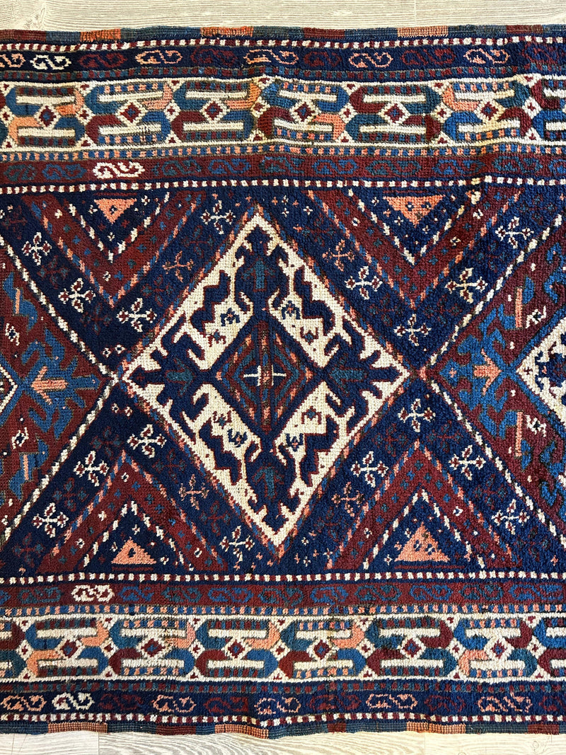 1920’s Antique Kurdish 4X3 Rug