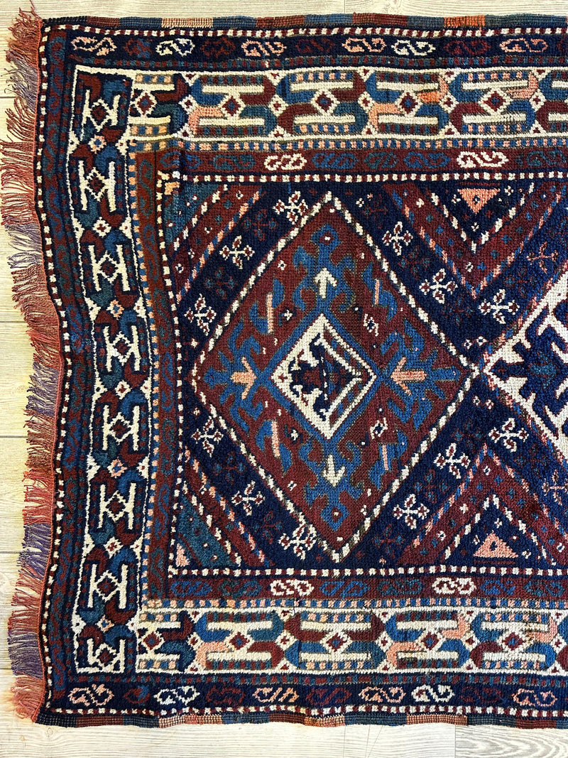 1920’s Antique Kurdish 4X3 Rug