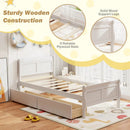 Twin Size Sleigh Bed with 2 Storage Drawers Wood Platform Bed Frame by LJGDeals