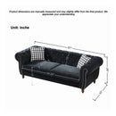 Chesterfield 3 And 2 Seater Upholstery Sofa With Roll Armrest & Nailhead Fabric Couch