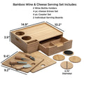 Bamboo Wine & Cheese Serving Station – All-in-One Charcuterie Board with Knife Set, 2 Serving Boards, and Storage Drawer by MobilevisionUS