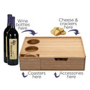 Bamboo Wine & Cheese Serving Station – All-in-One Charcuterie Board with Knife Set, 2 Serving Boards, and Storage Drawer by MobilevisionUS