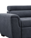 Haris - Sleeper Sofa Sectional With Adjustable Headrest And Storage Ottoman - Dark Gray