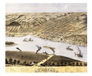 Vintage Map of Hannibal, Missouri 1869