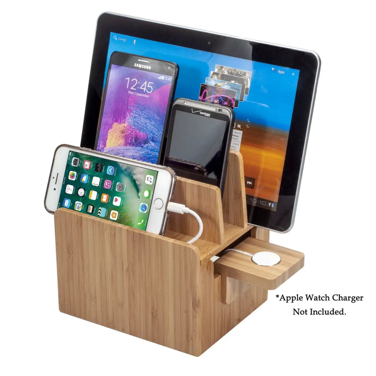 Bamboo Charging Station & Apple Watch Adapter with MFI Cable, photo 3 of 8