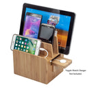 Bamboo Charging Station & Apple Watch Adapter with MFI Cable by MobilevisionUS