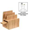 Bamboo Charging Station & Apple Watch Adapter with MFI Cable by MobilevisionUS