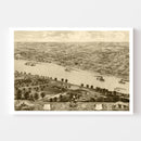 Vintage Map of Jefferson City, Missouri 1869
