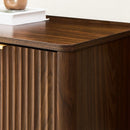 Fluted Sideboard Cabinet with 4-6 Doors and Wood-Grain Top