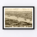 Vintage Map of Jefferson City, Missouri 1869