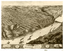 Vintage Map of Kansas City, Missouri 1869